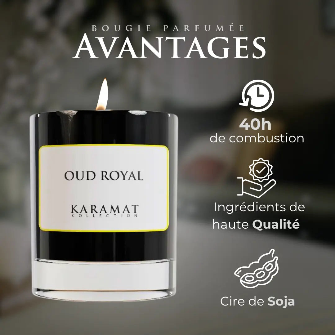 bougie parfumée Oud Royal – Majesté Orientale