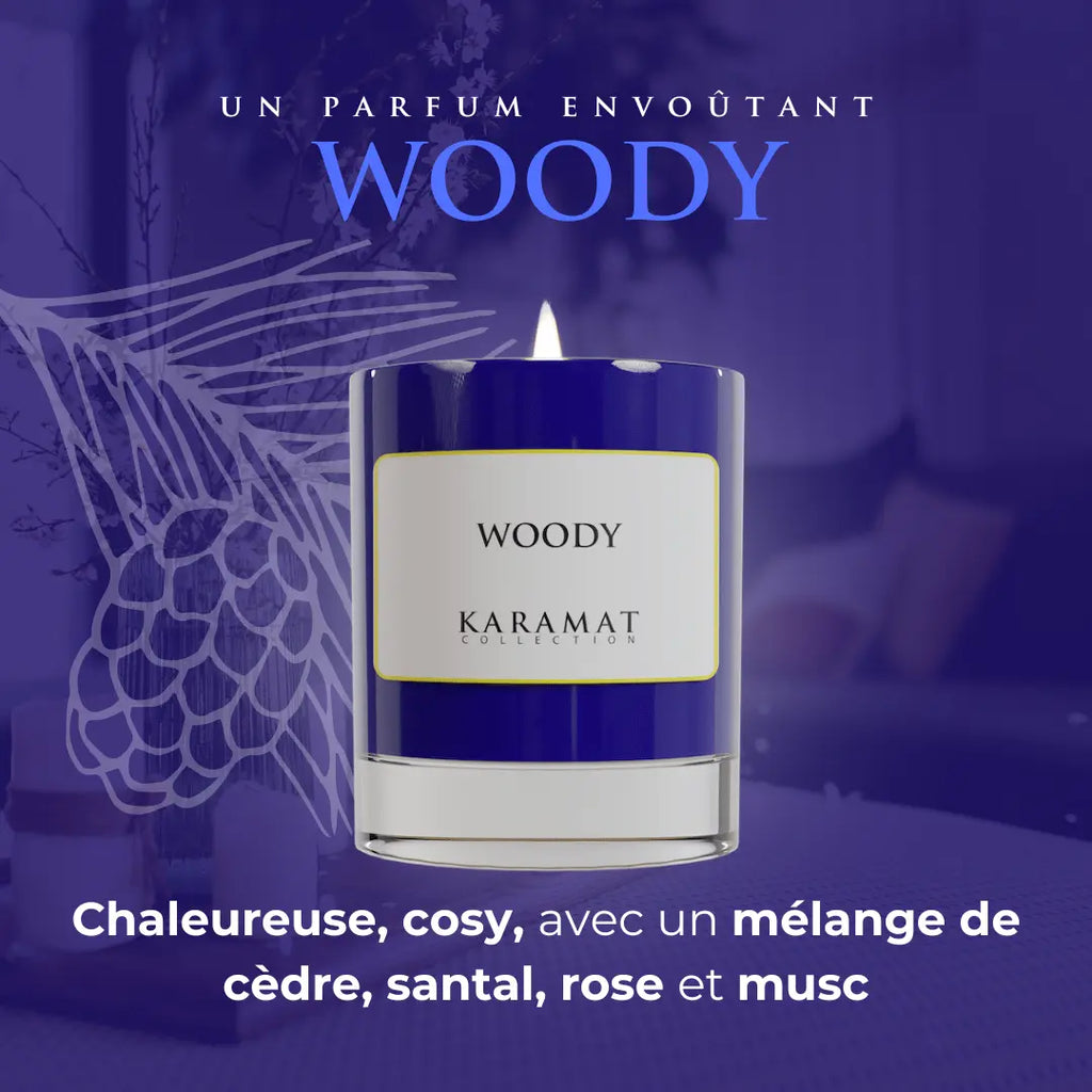 bougie parfumée Woody – Essence de Forêt
